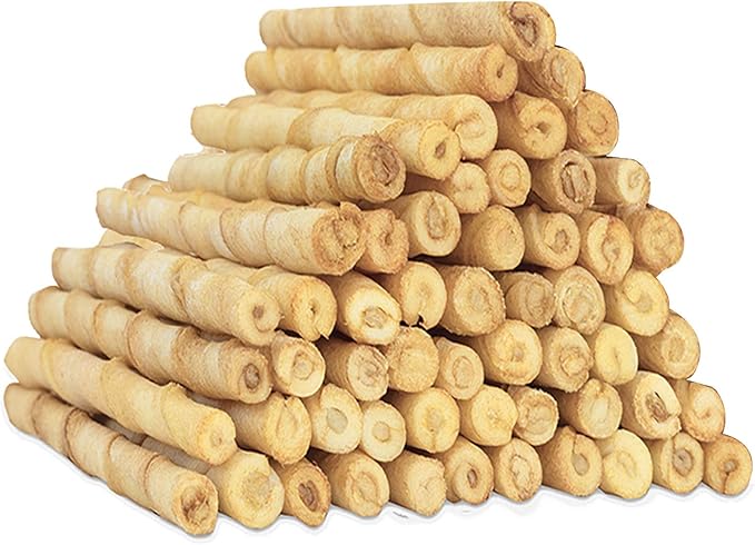 MON2SUN Dog Rawhide Twist Sticks Chicken Flavor 5 Inch Thin Sticks Rawhide Chews Treats for Puppy and Small Dogs 60 Count