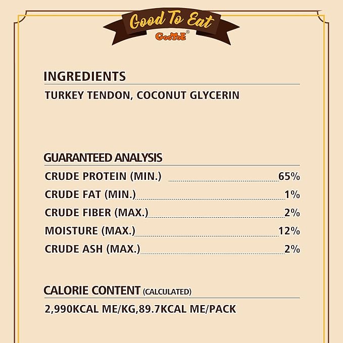 Gootoe Turkey Tendon Dog Treats, Ring (M) 1 lb, USA-Sourced Turkey Tendon, Natural Snack, Premium Puppy Chews, Hypoallergenic, Rawhide Free, Reseal Value Bag, Size for Medium Dogs