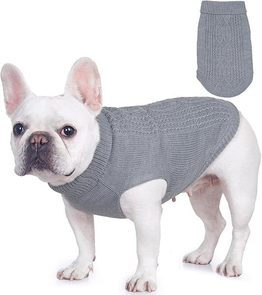 Stretchy Cat Sweater - 17 Colors & 6 Sizes | Snug Winter-Ready Knit for Boy/Girl Cats & Kittens(Grey, X-Large)