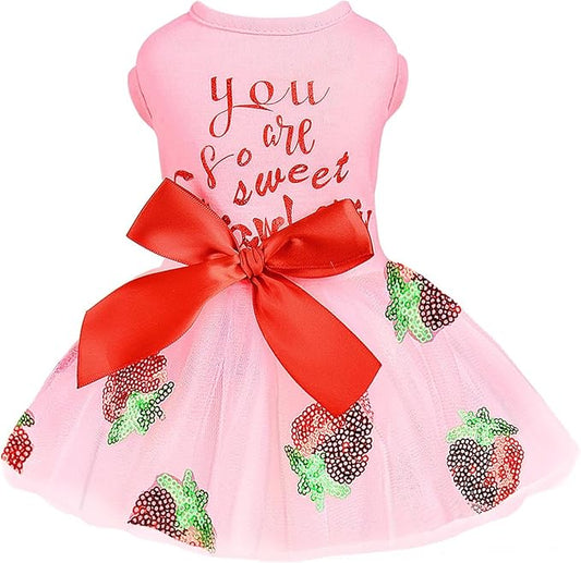 Cute Pink Skirt for Small Dog - Spring & Summer Dress for Female Dogs