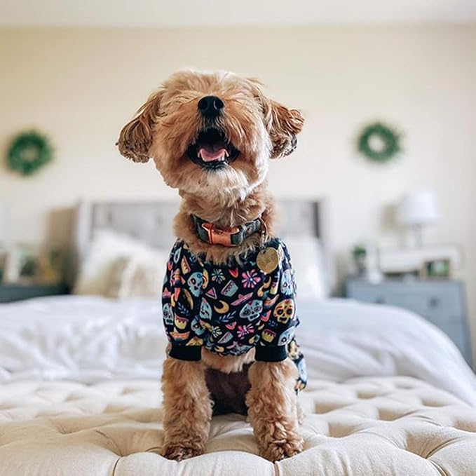 CuteBone Small Dogs Outfit Soft Puppy Onesies Pjs Halloween Dog Pajamas Pet Coat Cat Apparel Comfy Doggie Jumpsuit Bodysuit for All Seasons P73L