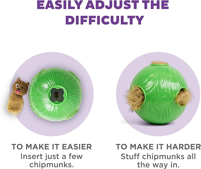 Outward Hound by Nina Ottosson Dog Snuffle N' Treat Ball Puzzle, Level 2 Intermediate, Green, Large