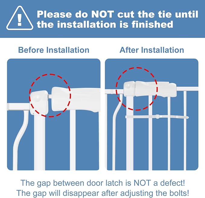 Extra Wide Baby Gate 62.2-66.9 Pressure Mounted,Child Dog Pet Safety Gates with Walk Through Door for Doorways Stairs No Drilling in Door,White