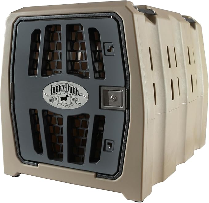 Lucky Dog Kennel, Durable Crash Tested Portable Dog Crates, Intermediate, Tan