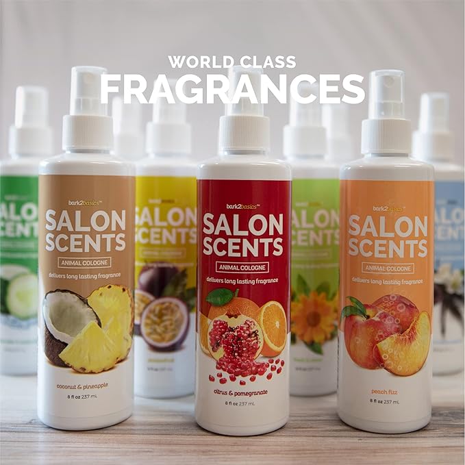 Bark2Basics Salon Scents Pet Grooming Cologne - 8 oz, Natural Professional Groomer Perfume for Dogs and Cats, Long Lasting, Deodorizing, (Vanilla Black Raspberry)