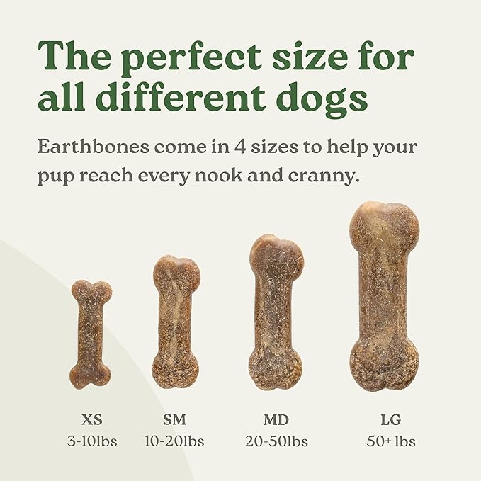 Presidio Earthbones (Formerly Terrabones) Dental Chews, Dog Teeth Cleaning Treat, Large, 6 Treats