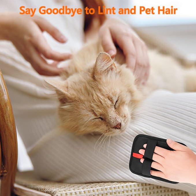 Pet Hair Removal Glove，Static Electricity Grooming Mitt Tool for Dogs & Cats - Remove Fur from Pets, Furniture, Car Seats， Clothing and Sofas