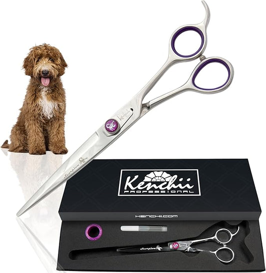 Kenchii Scorpion Dog Grooming Scissors, 7 Inch Straight Shears, Dog Scissors for Grooming, Professional Pet Grooming Scissors, Heavy Duty, Durable and Sharp