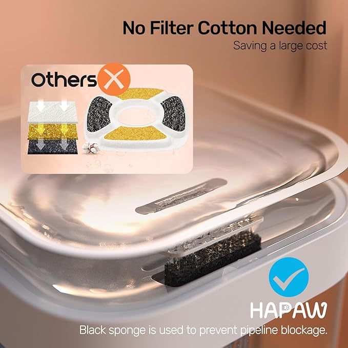 Cat Water Fountain, Wastewater Separation & No Filter Cotton, Pet Water Dispenser with 101oz/3L Large Capacity Tank, Wireless Automatic Water Fountains for Cats Indoor Cat Watering Supplies