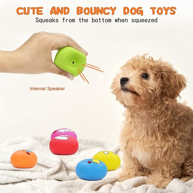 Latex Squeaky Dog Toys Rubber Funny Cute Interactive Fetch Animal Dog Balls for Puppy Small Pet Dogs 6 Pcs/Set