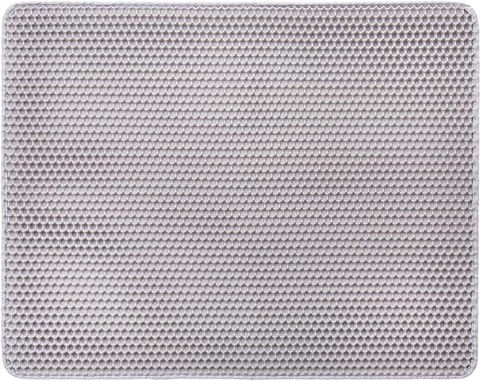 VEVOR Cat Litter Mat, 30 x 24 in, Double-Layer Litter Box Mat, Non-Slip & Urine-Proof Litter-Trapping Mats for Indoor Cats, Honeycomb Design, Soft on Paws, Washable Large Kitty Mats for Floor