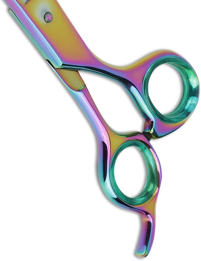 Sharf Gold Touch Pet Shears, 6.5' 42-Tooth Rainbow Thinning Shear for Dogs, 440c Japanese Stainless Steal Dog Thinning Shears