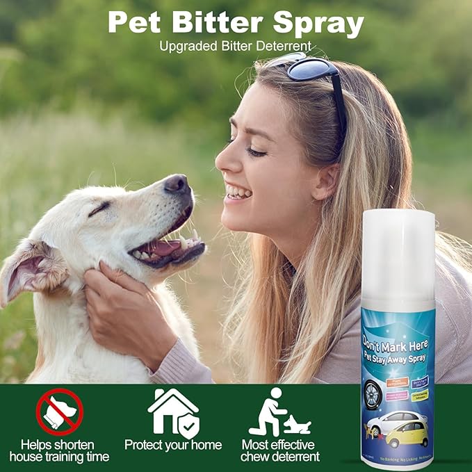 No Chew Spray for Dogs, 2025 Upgrade Spray for Dogs to Stop Chewing, Stop Dog Chewing Spray - Non-Toxic Bitter Deterrent Kit for Chewers, Anti Bite Training Aid (2x100ml) - Blue