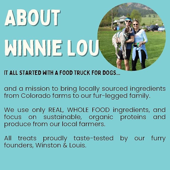 Winnie Lou Bison Burger Jerky Dog Treats – Limited Ingredient, Human Grade, Training Treats for Small, Medium & Large Dogs, Made in USA (2 Pack)