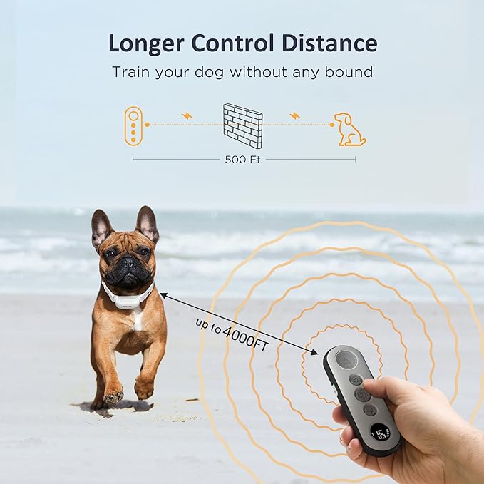 PATPET Dog Training Collar with Remote - Electric Dog Shock Collar for Small Medium Large Dogs - 3 Adjustable Safe Modes, Rechargeable Waterproof E Collar for Dogs (8-120 lbs)