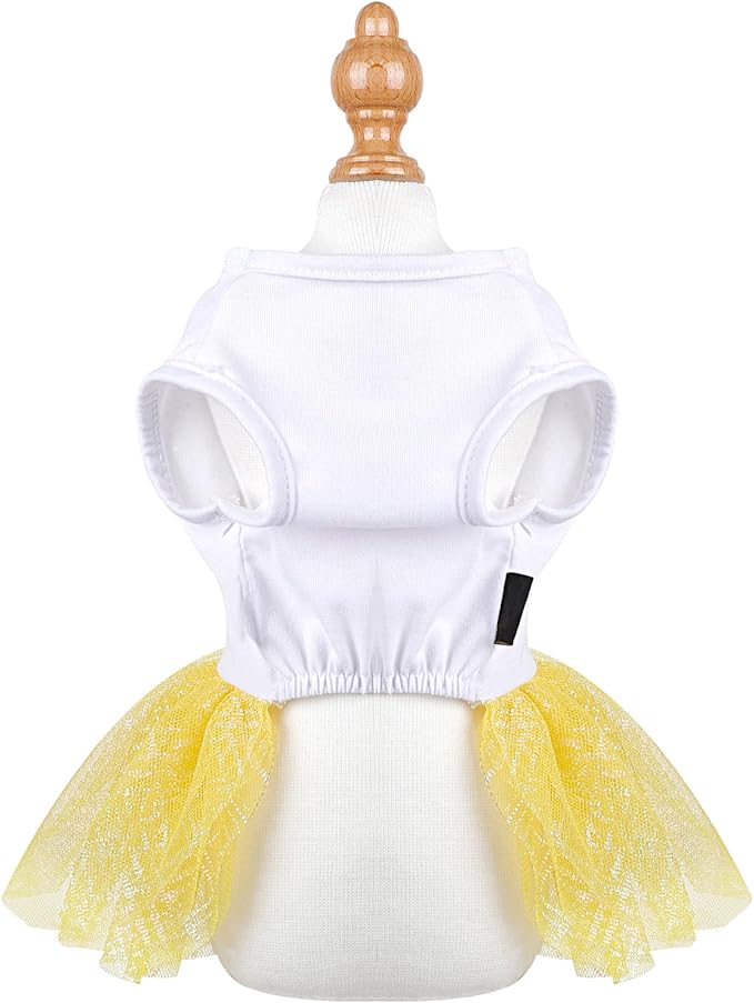 Dog Dress for Spring Summer, Small Dogs Girl Skirt Female Puppy Dresses Pet Yorkie Chihuahua Tulle Dress,Birthday Party Lace Costume Tutu Apparel