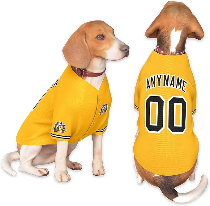 Custom Dog Baseball Jersey with Name Number Logo for Small Pet Dogs-Personalized Dog Shirts