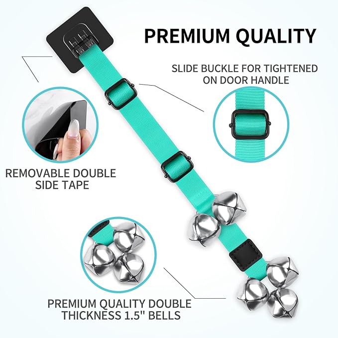 COOYOO Dog Doorbells, Adjustable Potty Training Dog Bells, Upgraded for Training Your Puppy The Easy Way, Premium Quality Housetraining Hanging Bell-5 Extra Large Loud 1.5 DoorBells