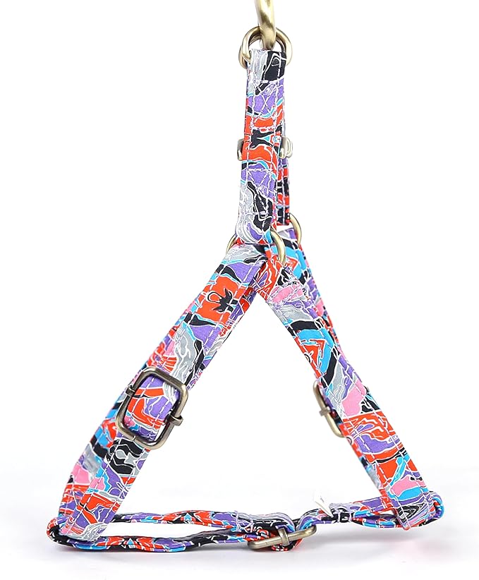 Angie and Allie Organic Cotton Personalized Step in Dog Harness,Custom Dog Halter Vests,Adjustable No Pull Canine Halter Harness for Small Medium Large Dogs