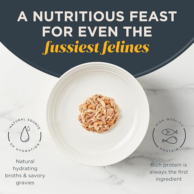 Reveal Natural Wet Cat Food, 18 Count, Grain Free, Limited Ingredient Cat Food Cups, Tuna with Shrimp in Broth, 2.12 oz Easy Peel Cups