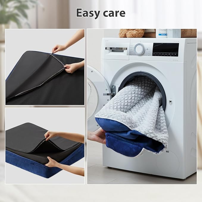 Orthopedic Dog Bed for Large Dogs, Egg Crate Foam Bed for Large Dogs, Equipped with Removable Waterproof Pillow Cover and Anti-Slip Bottom, Pet Bed