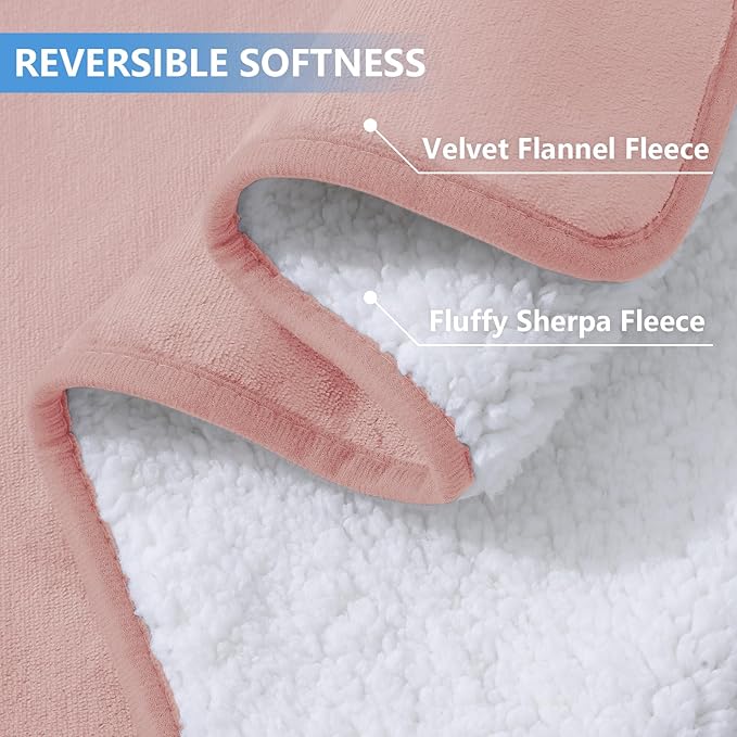 Smiry Waterproof Dog Bed Blanket, Leakproof Pet Throw Blanket for Bed Couch Sofa, Reversible Sherpa Fleece Furniture Protector Cover for Small Medium Large Dogs Cats (Dusty Pink, 32x40 inches)