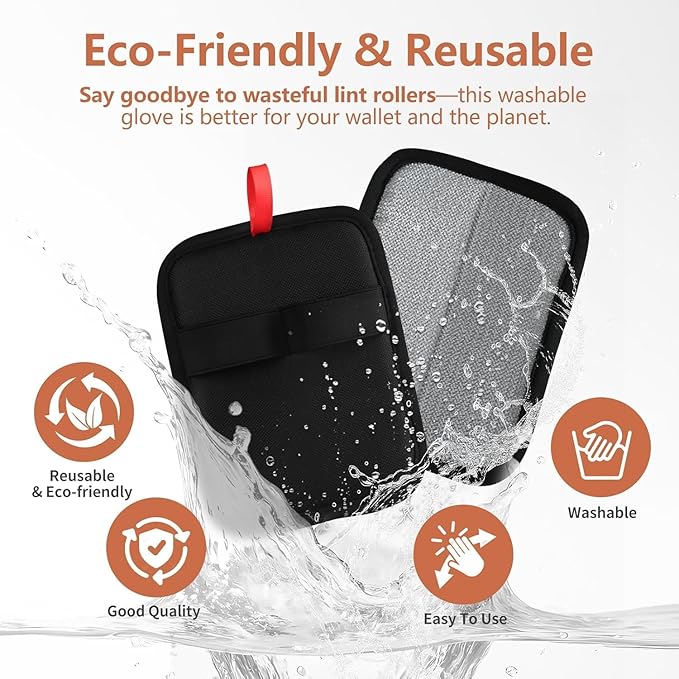 Magic Brush PET Hair Removal Glove, Electrostatic for Furniture, Clothing, Reusable Two-Sided Fur & Lint Remover for Cats & Dogs, Washable, Upgraded Fur Removal Tool-1 PCS