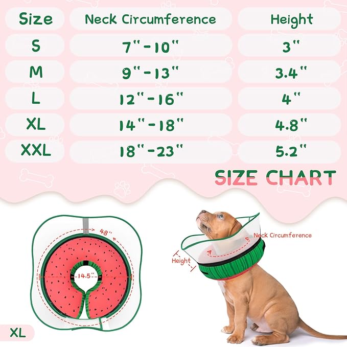 Supet Raised Inflatable Dog Cone Collar to Stop Licking, Soft Dog Cone Alternative After Surgery, Pet Neck Donut Collar for Small Medium Large Dogs