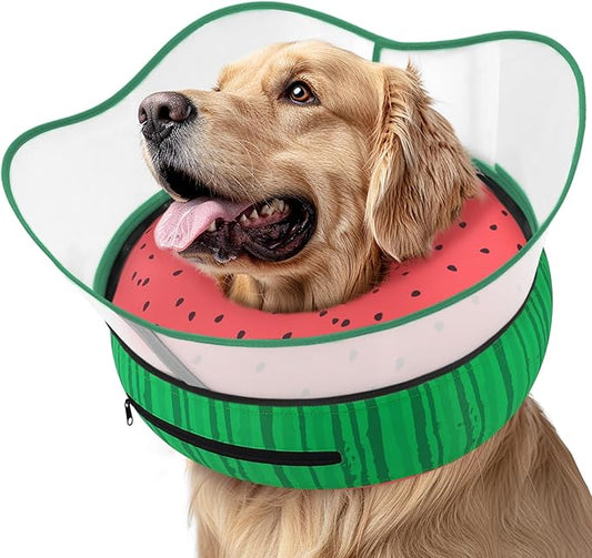 Supet Raised Inflatable Dog Cone Collar to Stop Licking, Soft Dog Cone Alternative After Surgery, Pet Neck Donut Collar for Small Medium Large Dogs