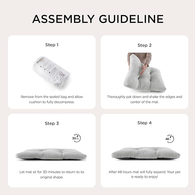 Bedsure Washable Dog Crate Bed Large Sized Dog, Comfort Fluffy Plush Pet Pillow Bed Kennel Pad with Non-Slip Bottom, Machine Washable Pet Sleeping Mat, 35"x23", Dark Gray