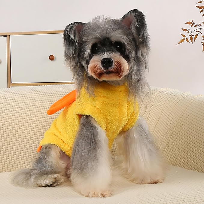 Pet Costume for Small Dogs Cats,Halloween Hoodies Winter Puppy Coat Outfits Funny Pajamas Clothes for Christmas Party,Duck L