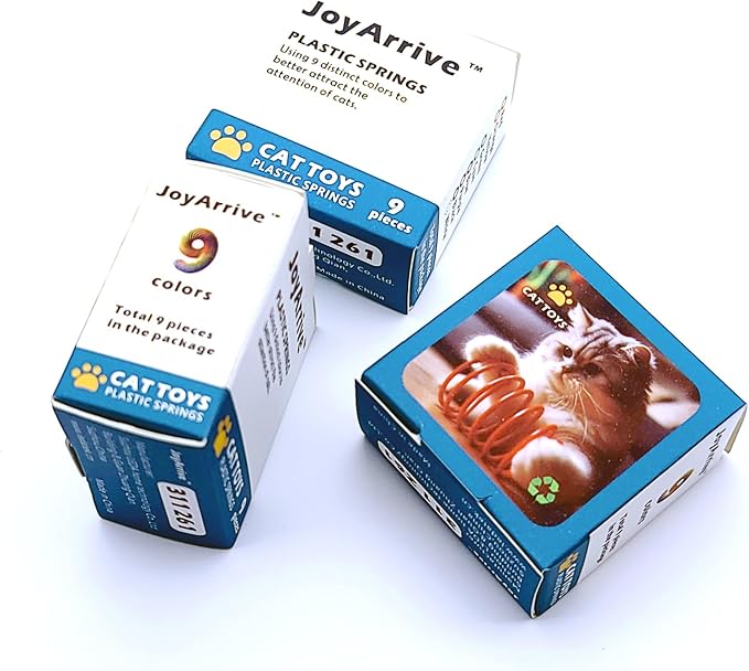 9Colors Cat Springs Toy for Indoor Cats, Interactive Self-Play Hunting Toy for Kittens, Biting & Swatting Creative Coil Toys 9Pcs