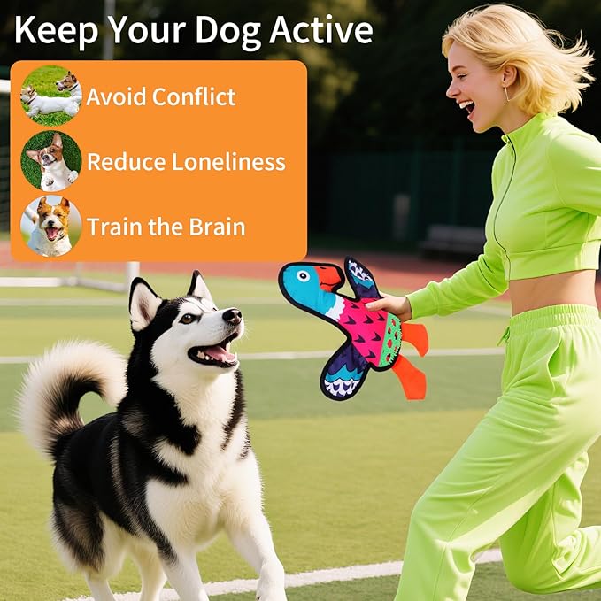 Squeaky Dog Toys, Crinkle Dog Toy,Colorful Absurd Duck Dog Toys,Interactive Dog Toy,Fun for Indoor Puppies,Chewing and Play(Pink)