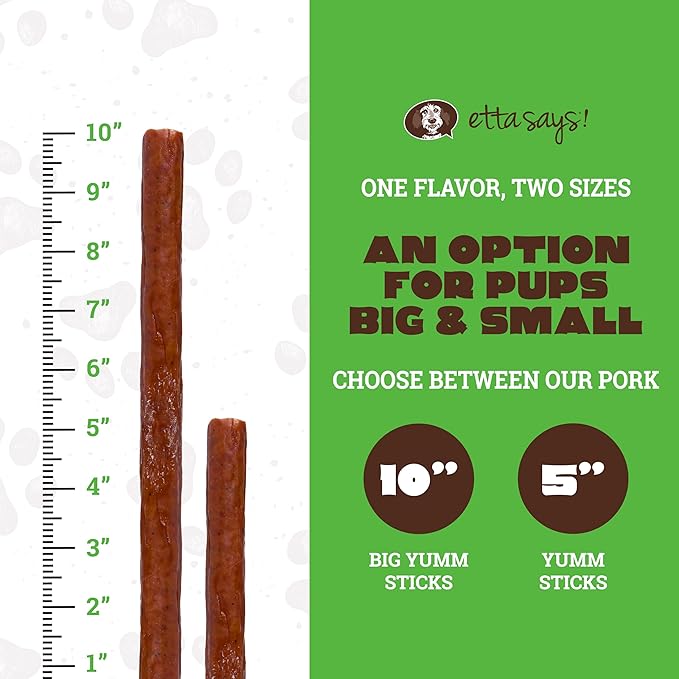 etta says! Big Yumm Sticks - Real Meat Beef Dog Jerky Treats - Human Grade - Made in The USA (24 Count Pack of 1)