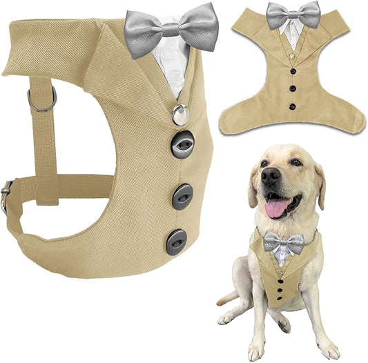 AVERYDAY Dog Tuxedo for Wedding Outfit, Dog Suit and Tie Costumes for Birthday, Halloween, Cosplay, Christmas Party, Pet Formal Wear with Bowtie, Tux for Medium Large Dogs, Bulldog, Labrador, Husky