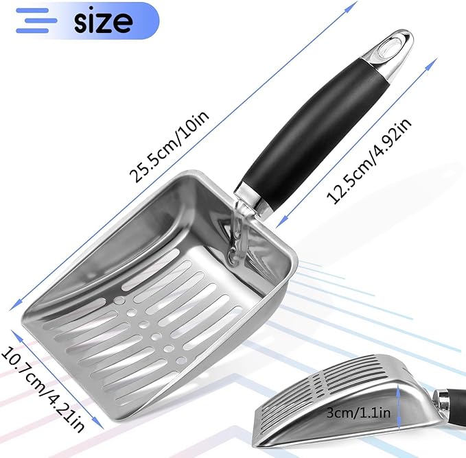 Stainless Steel Cat Litter Scoop,Metal Cat Litter Scoop,Kitty Metal Scooper,Sturdy Mesh Scooper
