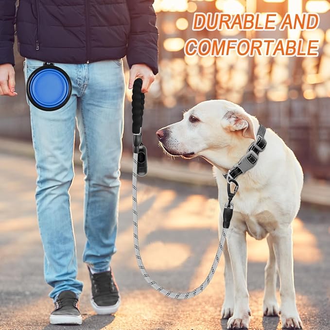 BARKBAY Dog Leashes for Large Dogs Heavy Duty Dog Leash 4/5/6 FT with Comfortable Padded Handle and Highly Reflective Threads for Medium Large Dogs Walking Training Running (4FT-1/2'',Gray)