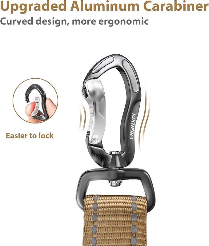 IOKHEIRA Dog Seatbelt, Universal Reflective Bungee Dog Car Harness with Hook Latch & Seatbelt Buckle, Swivel Aluminum Carabiner, Green