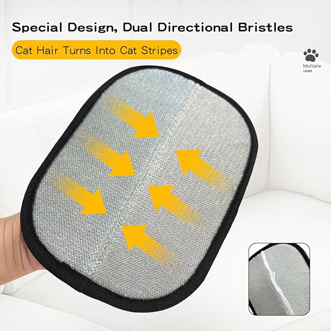 Electrostatic Pet Hair Removal Gloves: Quick Wiping - Reusable & Washable for Sofa Clothing Pet Beds Effortless Cats & Dogs Hair Remover for Busy Pet Owners (3pcs-Black)