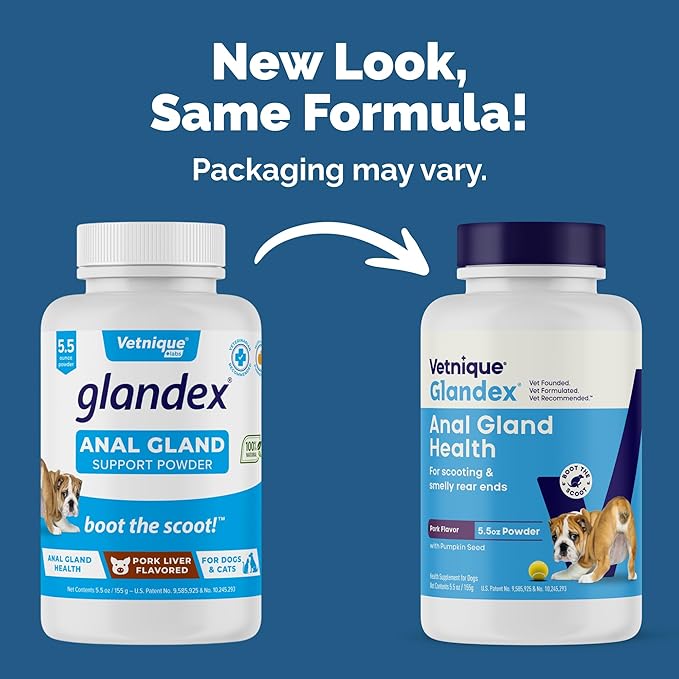 Vetnique Glandex Dog Fiber Supplement Powder for Anal Glands with Pumpkin, Digestive Enzymes & Probiotics - Vet Recommended (Regular or Advanced Strength) - Boot The Scoot (5.5 oz, Pork Liver)