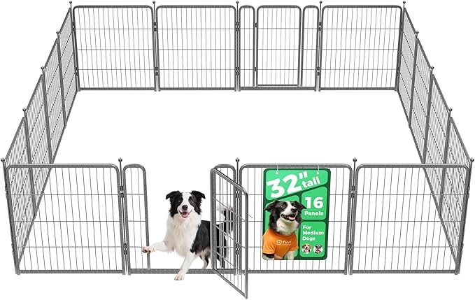 FXW Aster Dog Playpen Designed for Yard, 32inch 16 Panels