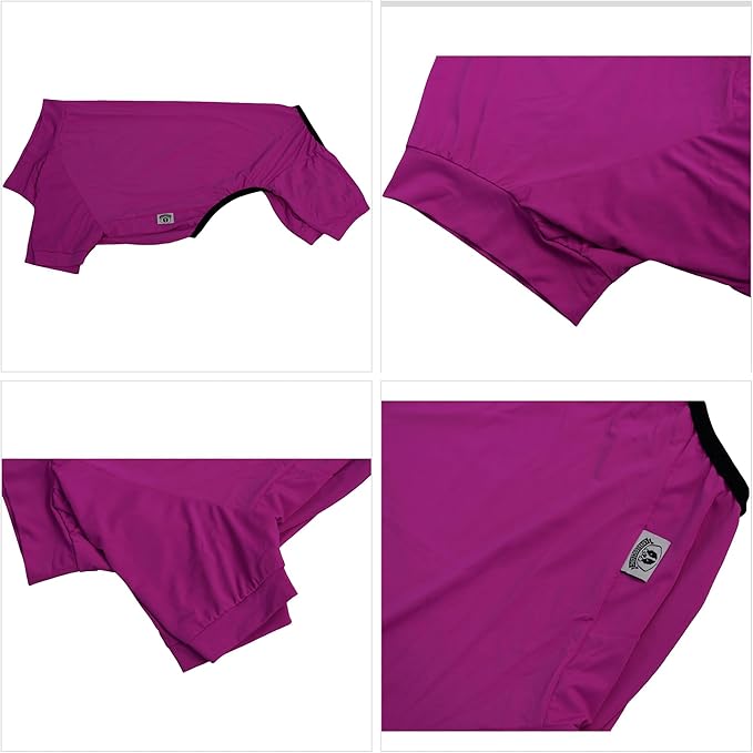 LoveLongLong Dog Jumpsuit with UV Protection and Quick-Dry Fabric for Spring Summer Pet Pajamas Purplish red L