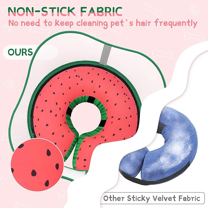 Supet Raised Inflatable Dog Cone Collar to Stop Licking, Soft Dog Cone Alternative After Surgery, Pet Neck Donut Collar for Small Medium Large Dogs