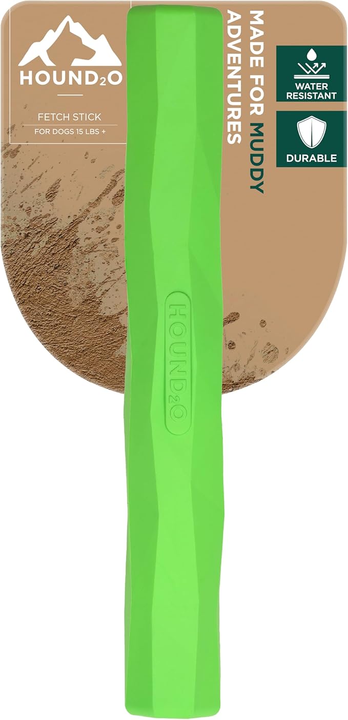 Playology Hound2O Dog Toys | Fetch Stick Toy for Dogs, Green | Durable Rubber Outdoor Toy - Easy to Clean and Made from Non Toxic Materials