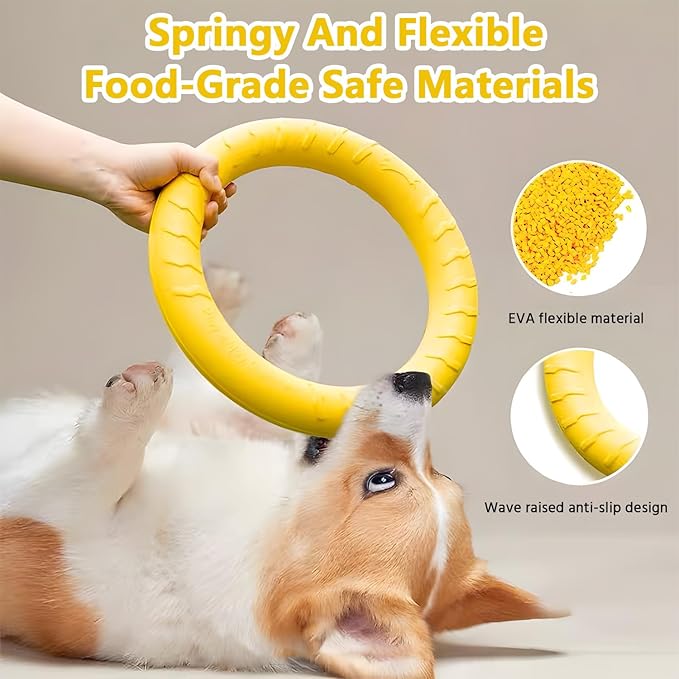 Outdoor Dog Flying Disc Toy, Floating Ring Toys, Dogs Chew Toys Pet Chewers for Small Medium Large Puppy Training Fetching Throwing Catching Interactive Play, Swimming, Water Floats Toys (11''/ 29cm)