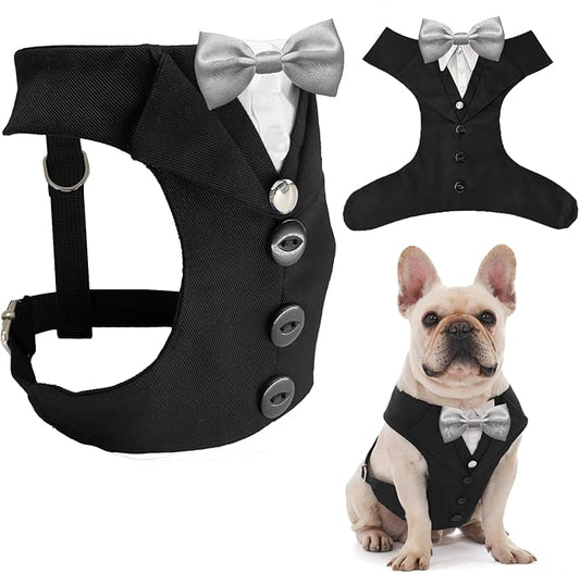 AVERYDAY Dog Tuxedo for Wedding Outfit, Dog Suit and Tie Costumes for Birthday, Halloween, Cosplay, Christmas Party, Pet Formal Wear with Bowtie, Tux for Medium Large Dogs, Bulldog, Labrador, Husky