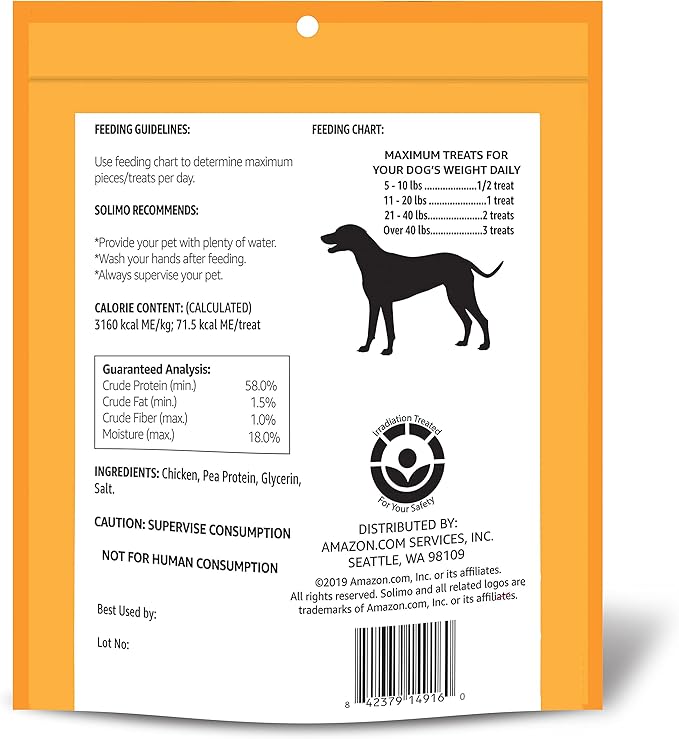 Amazon Brand - Solimo Chicken Jerky Dog Treats, 2 pounds (Packaging May Vary)
