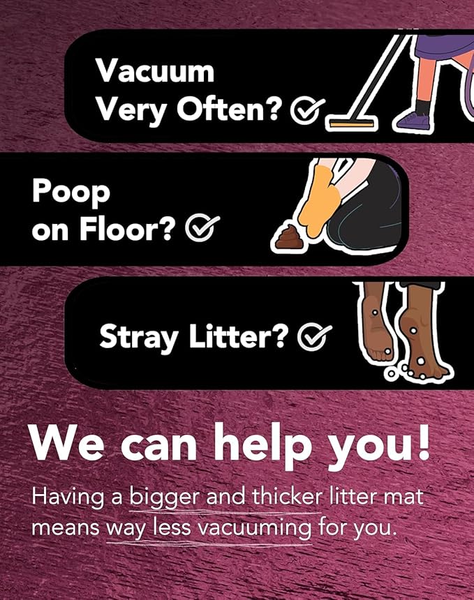 Lukamoo® Cute Cat Litter Mat (30’’x20’’), Large/L, for Kitty Litter & Cute Cat Litter Box, Cat Accessories for Indoor Cats, Litter Trapping Mat (Large (30'' x 20''), Record Player)