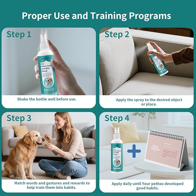 Bitter Apple Spray for Dogs - No Chew Spray for Dogs | Safe, Non-Toxic Chewing Deterrent | Stop Licking, Biting & Destructive Behavior | Training Aid(200ml)