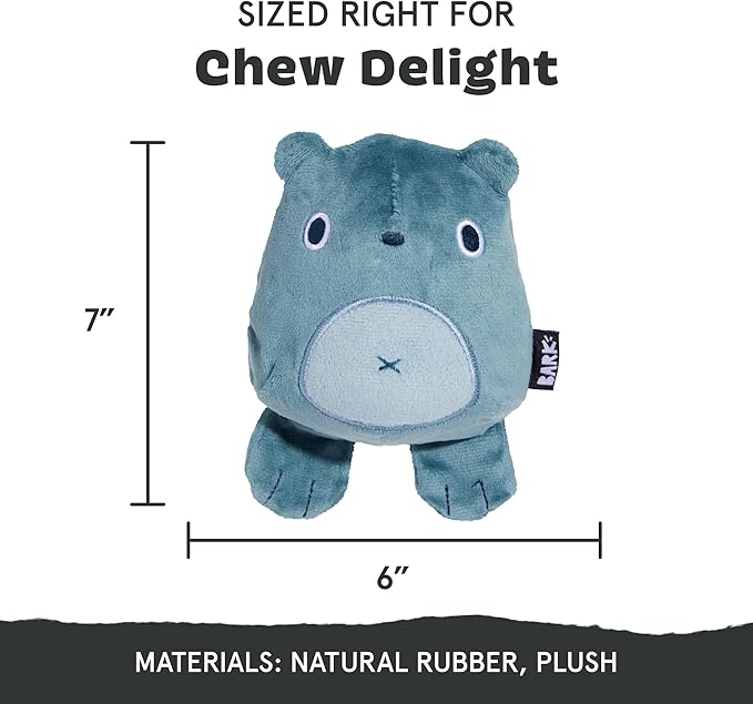 Barkbox Grey Bear Hugger Super Chewer 2-in-1 Plush Exterior Hard Core Plush Toy, Large Breeds